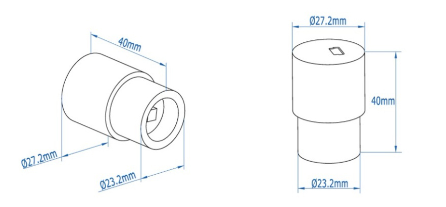 kích thước camera cho kính hiển vi touptek tp512000a