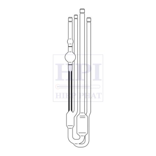 Nhớt Kế Mao Quản Thủy Tinh Ubbelohde ASTM Loại 4 Nhánh Xylem