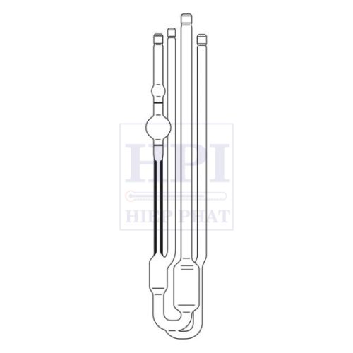 Nhớt Kế Mao Quản Thủy Tinh Ubbelohde DIN Loại 4 Nhánh Xylem