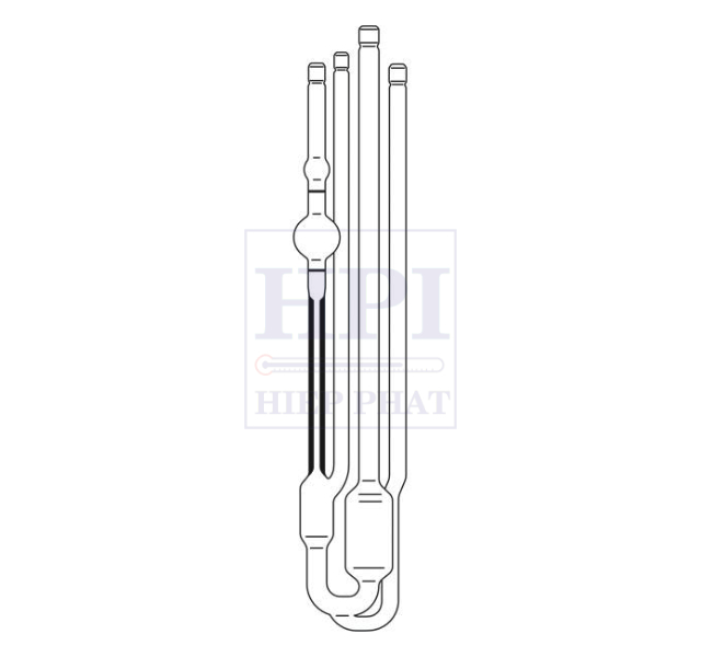 Nhớt Kế Mao Quản Thủy Tinh Ubbelohde DIN Loại 4 Nhánh Xylem